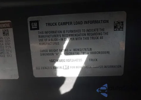 2016 Chevrolet Silverado 2500Hd Wt из США, поврежденный, VIN 1GC1KUEG1GF254735